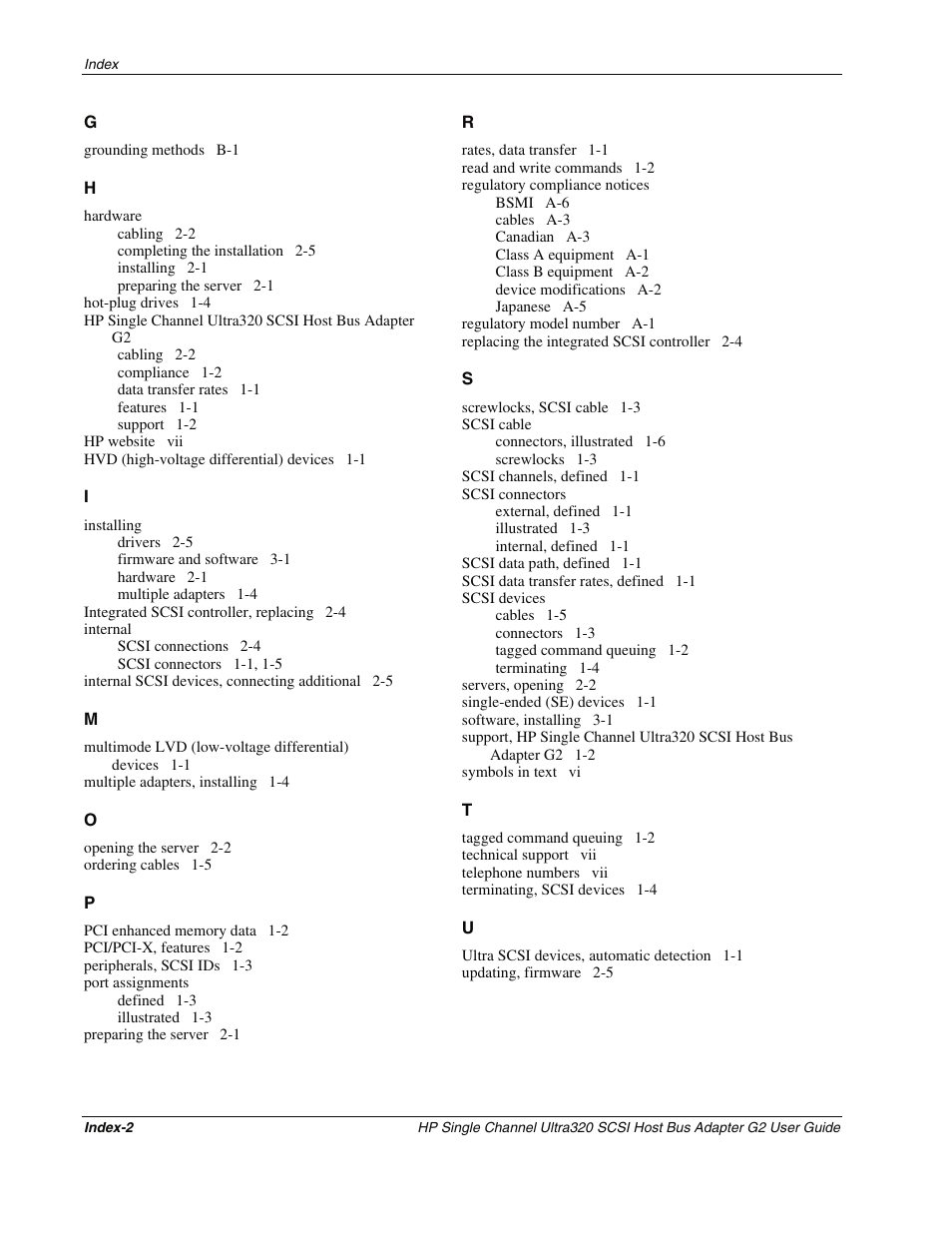 HP Single Channel Ultra320 SCSI G2 Host Bus Adapter User Manual | Page 28 / 29