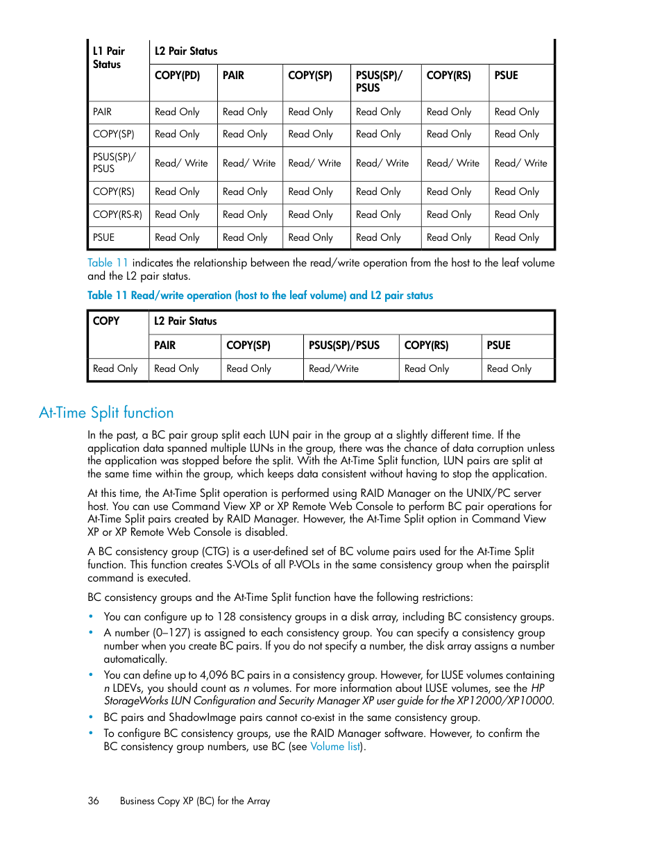 At-time split function | HP XP Business Copy Software User Manual | Page 36 / 98