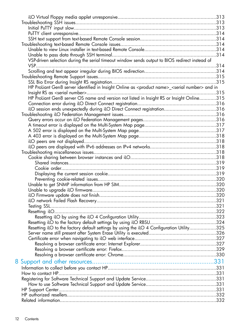 8 support and other resources | HP Integrated Lights-Out 4 User Manual | Page 12 / 356