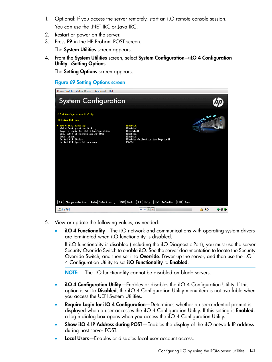 HP Integrated Lights-Out 4 User Manual | Page 141 / 356