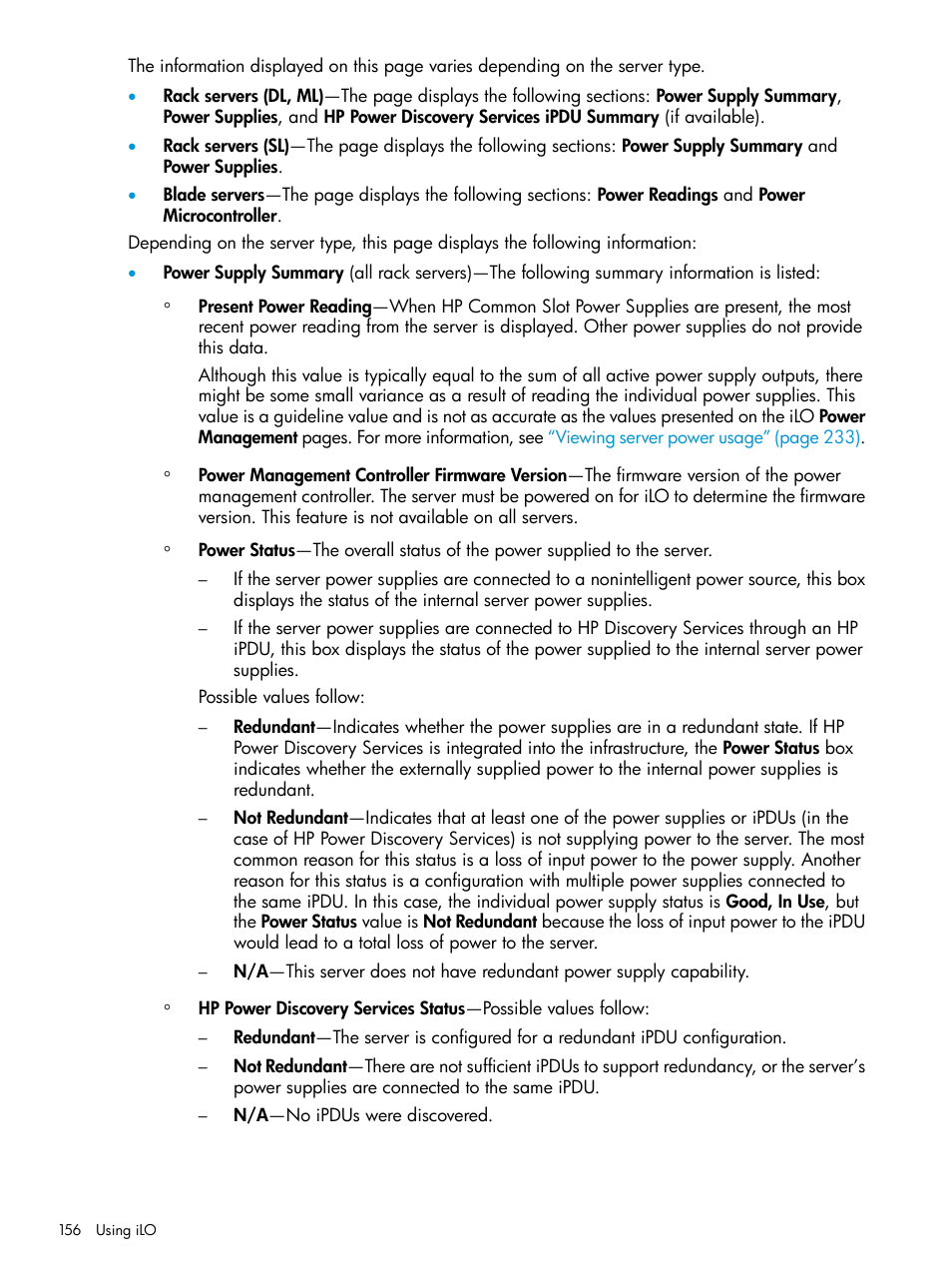 HP Integrated Lights-Out 4 User Manual | Page 156 / 356