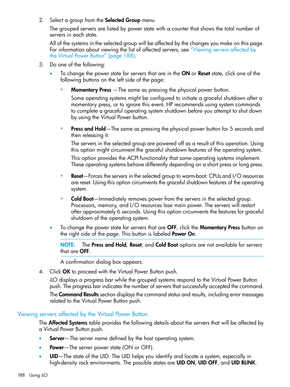HP Integrated Lights-Out 4 User Manual | Page 188 / 356