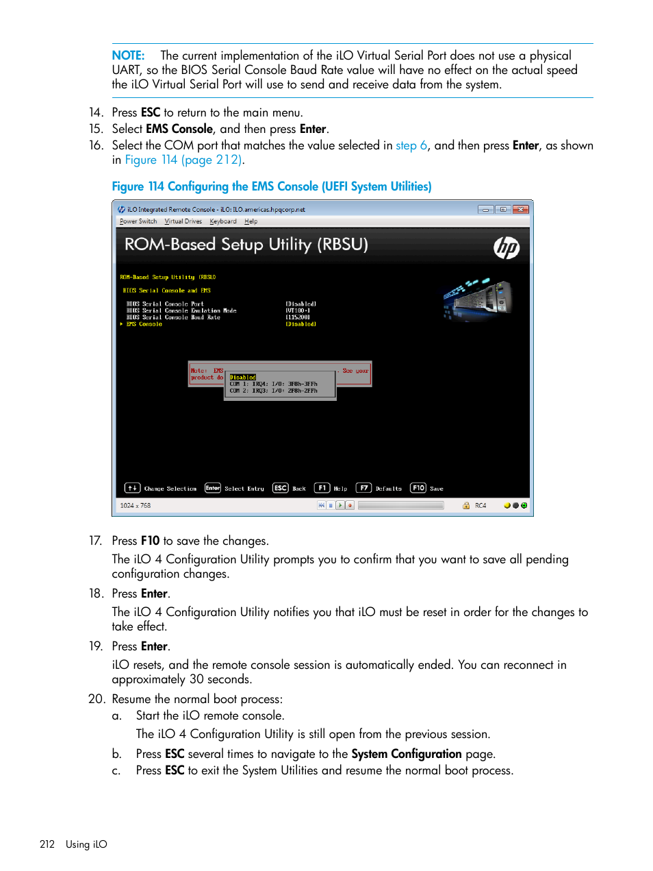 HP Integrated Lights-Out 4 User Manual | Page 212 / 356