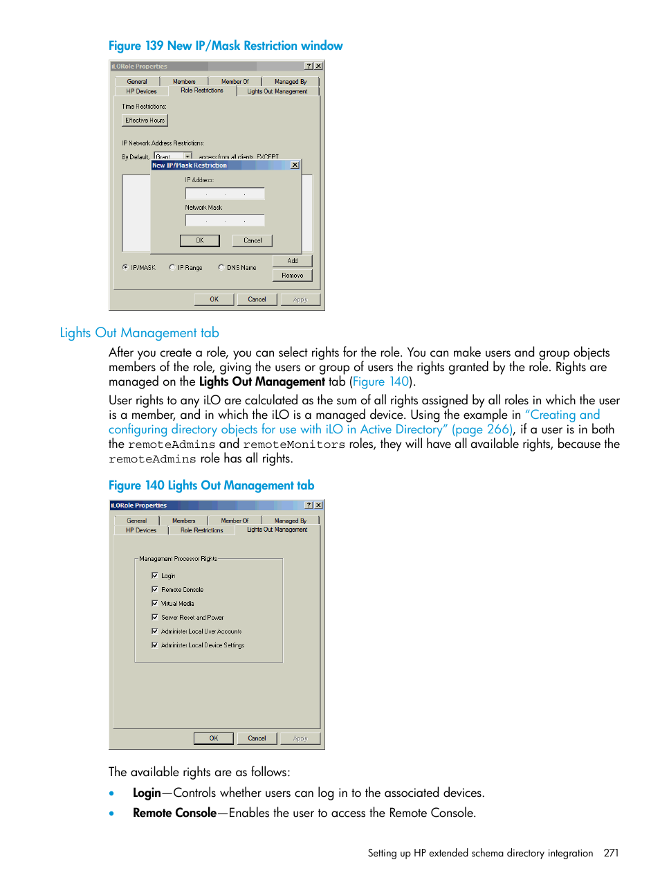 Lights out management tab, Figure 140 | HP Integrated Lights-Out 4 User Manual | Page 271 / 356