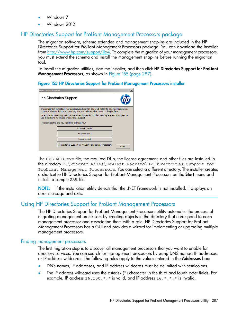 Finding management processors | HP Integrated Lights-Out 4 User Manual | Page 287 / 356