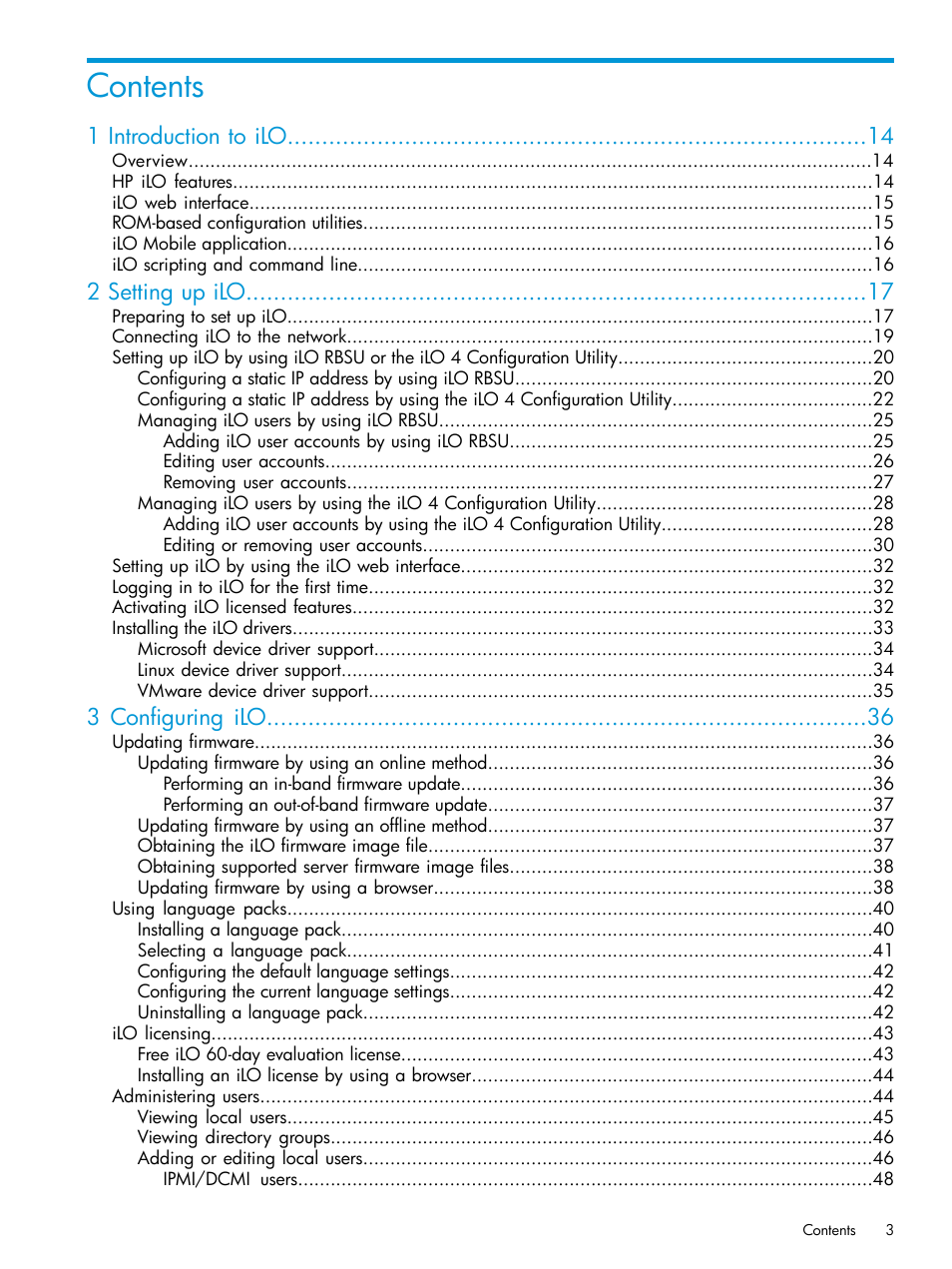 HP Integrated Lights-Out 4 User Manual | Page 3 / 356
