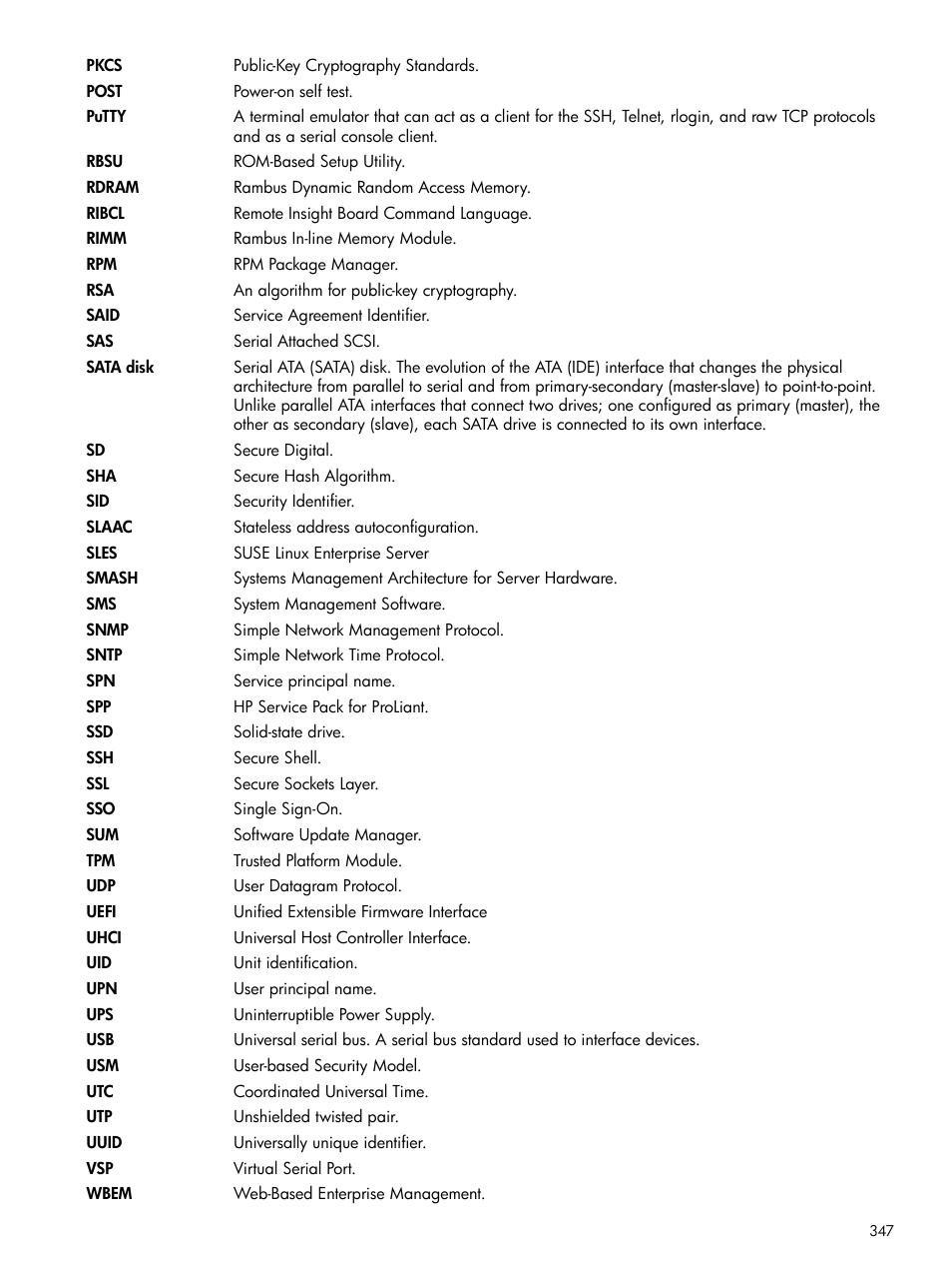 HP Integrated Lights-Out 4 User Manual | Page 347 / 356