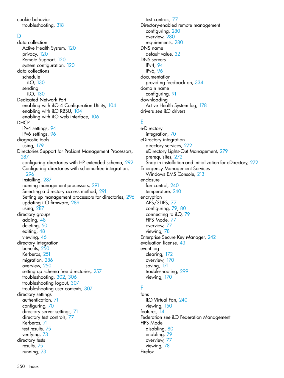 HP Integrated Lights-Out 4 User Manual | Page 350 / 356
