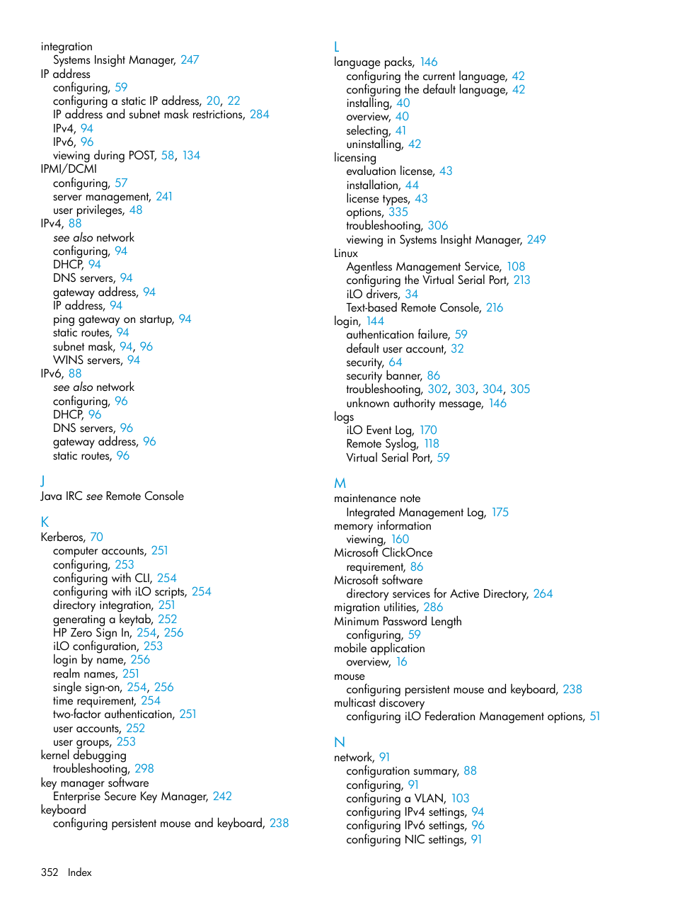 HP Integrated Lights-Out 4 User Manual | Page 352 / 356