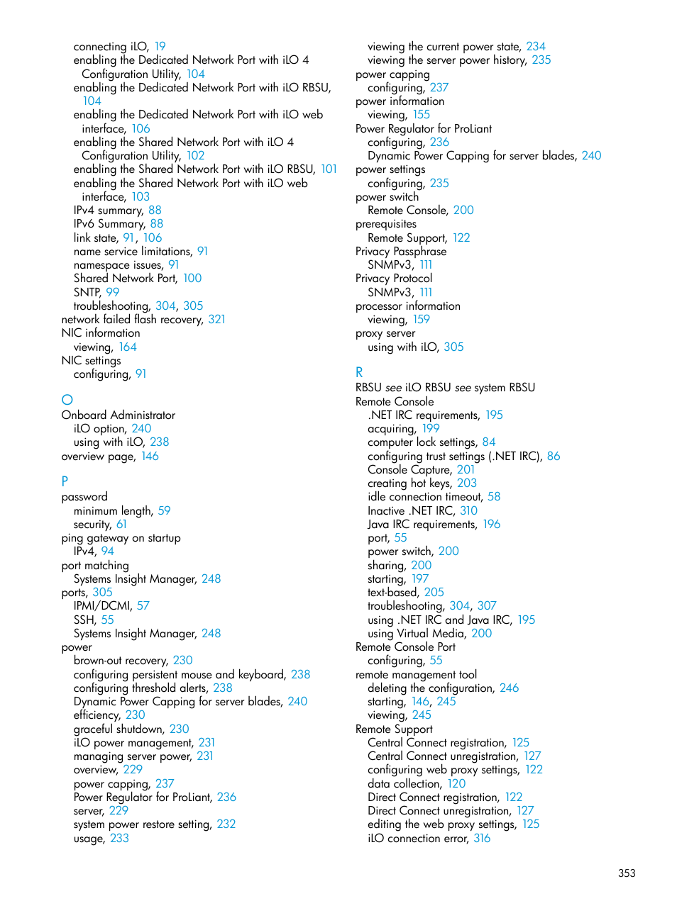 HP Integrated Lights-Out 4 User Manual | Page 353 / 356
