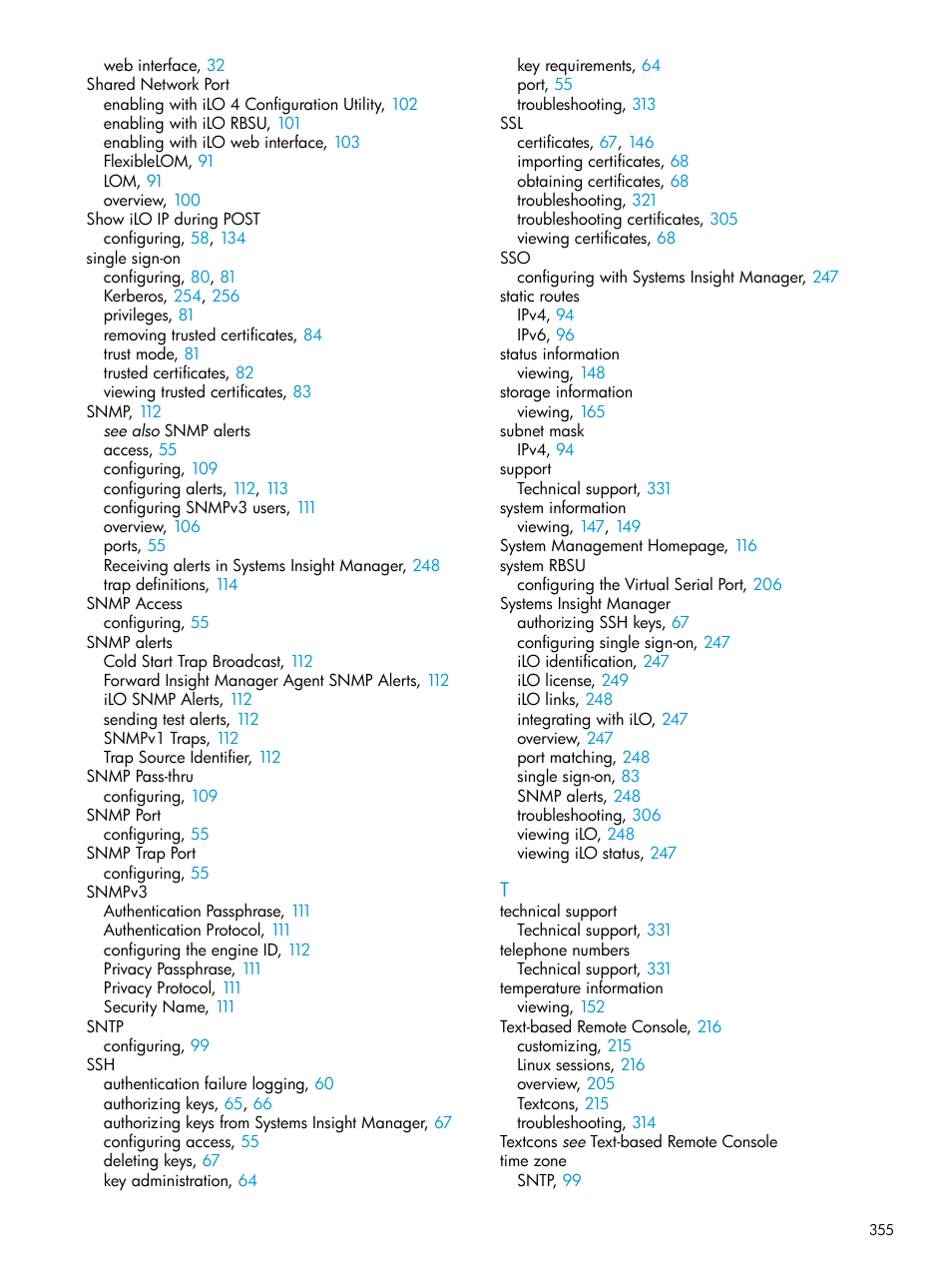 HP Integrated Lights-Out 4 User Manual | Page 355 / 356