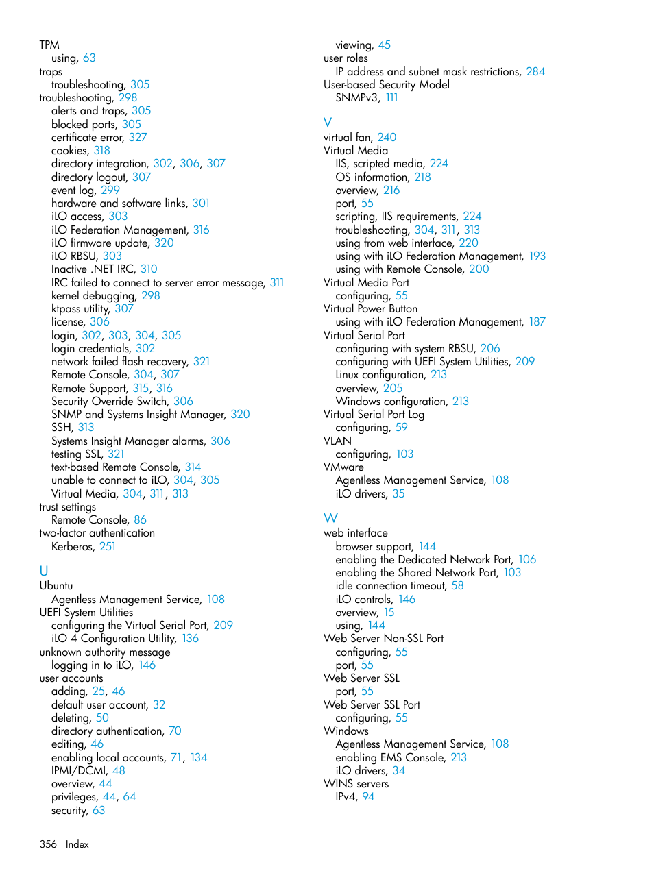 HP Integrated Lights-Out 4 User Manual | Page 356 / 356