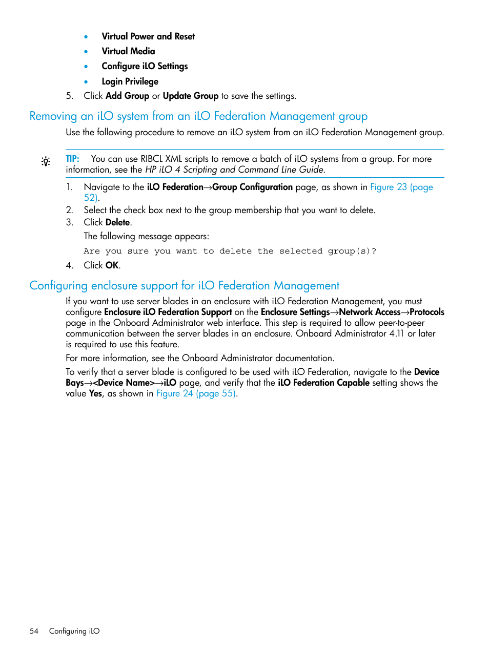 Configuring | HP Integrated Lights-Out 4 User Manual | Page 54 / 356