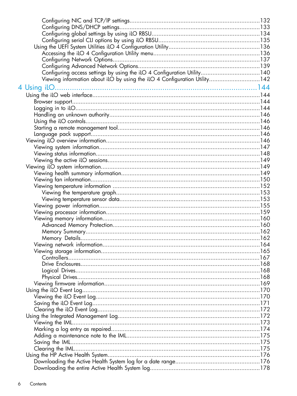 4 using ilo | HP Integrated Lights-Out 4 User Manual | Page 6 / 356