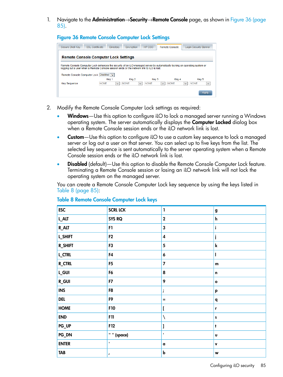 HP Integrated Lights-Out 4 User Manual | Page 85 / 356