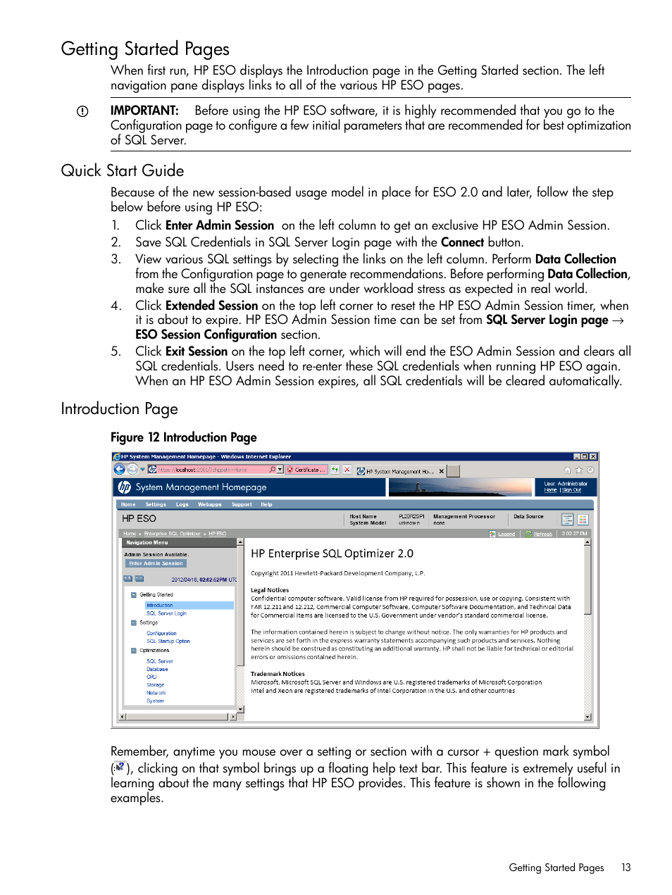 Quick start guide, Quick, Getting started pages | Introduction page | HP ProLiant DL980 G7 Server User Manual | Page 13 / 35