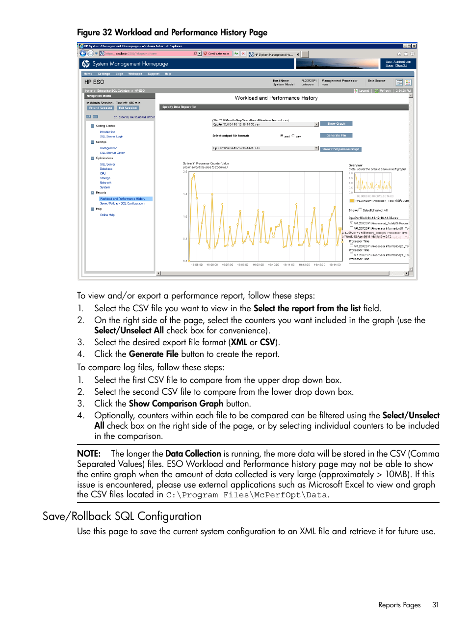 Save/rollback sql configuration | HP ProLiant DL980 G7 Server User Manual | Page 31 / 35