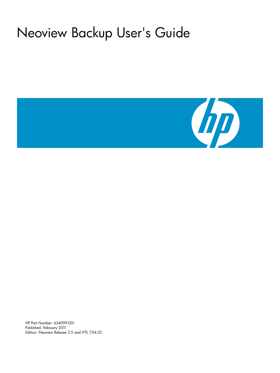 HP Neoview Release 2.5 Software User Manual | 36 pages