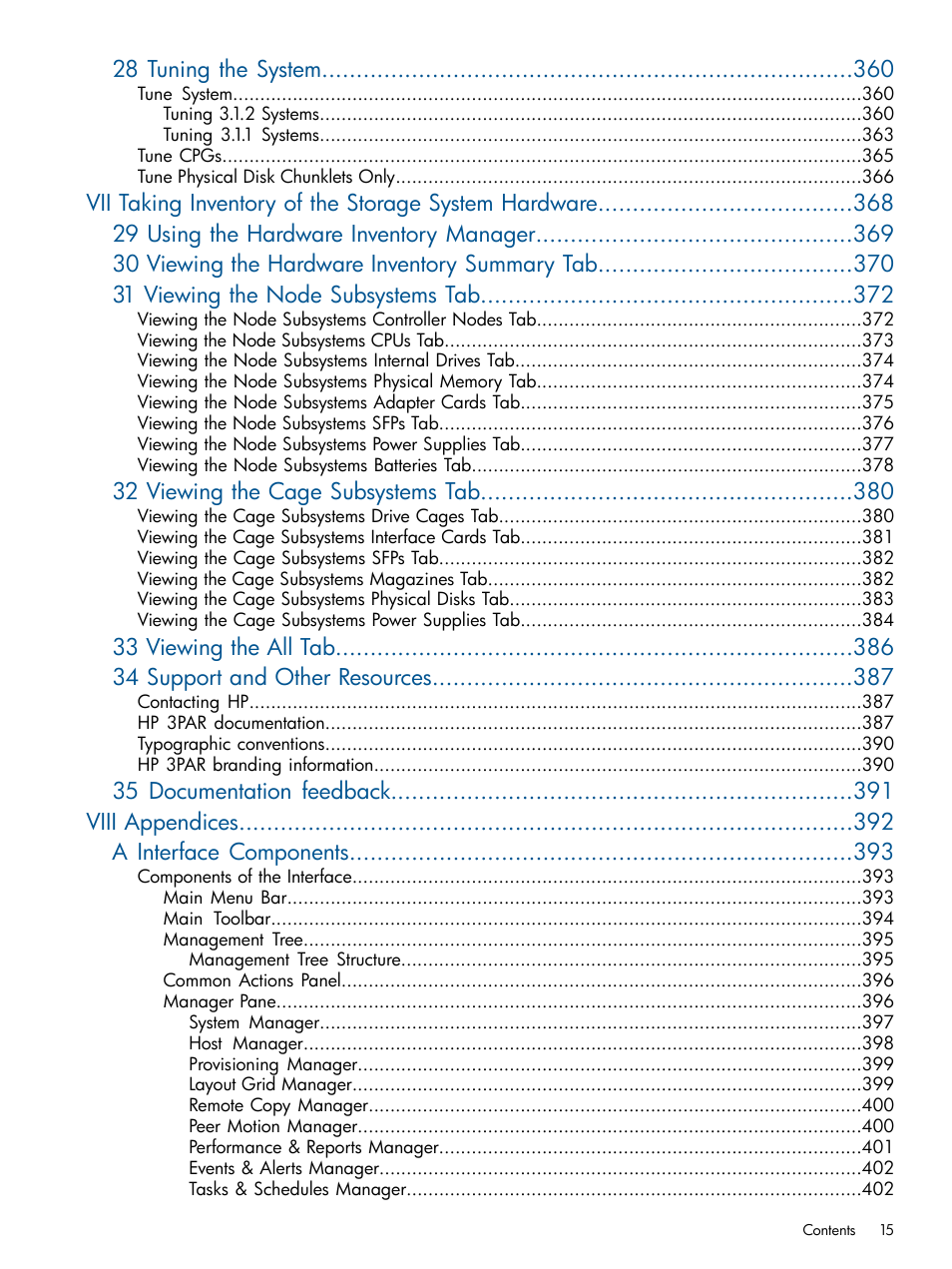 HP 3PAR Operating System Software User Manual | Page 15 / 424