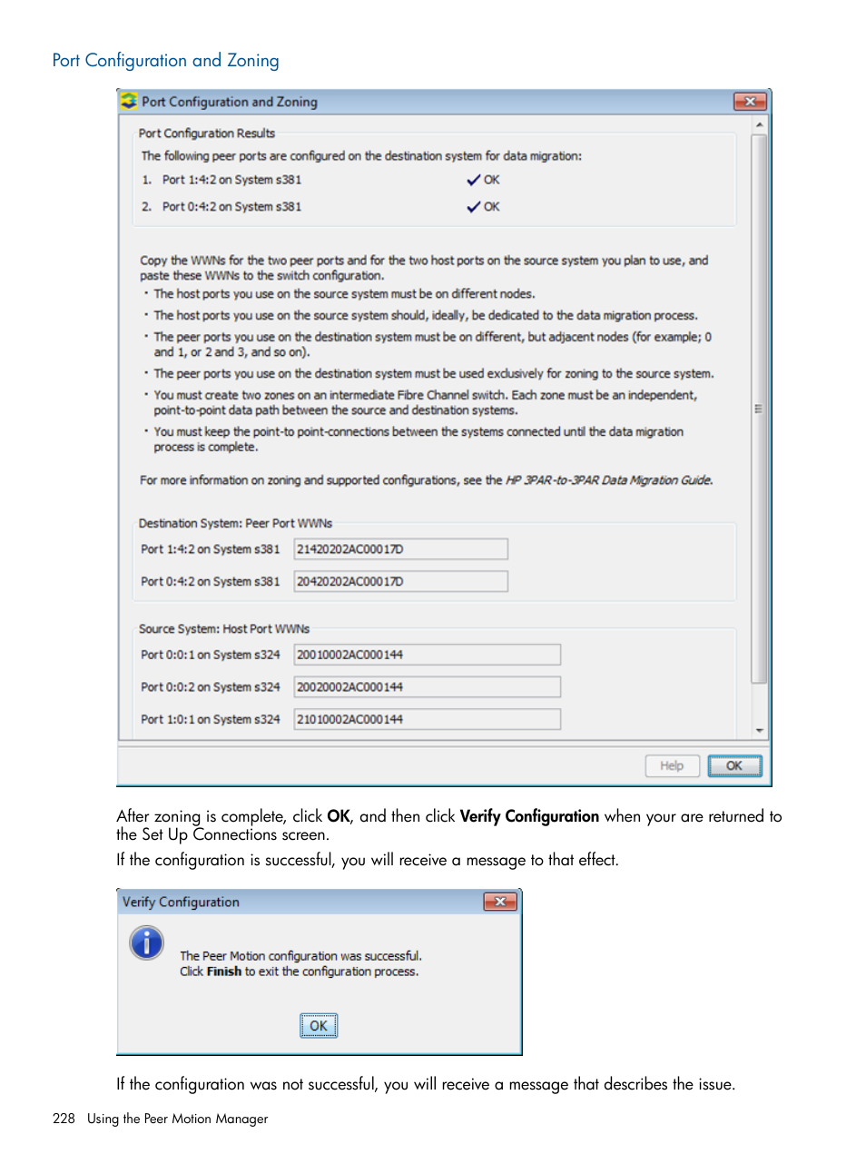 Port configuration and zoning | HP 3PAR Operating System Software User Manual | Page 228 / 424