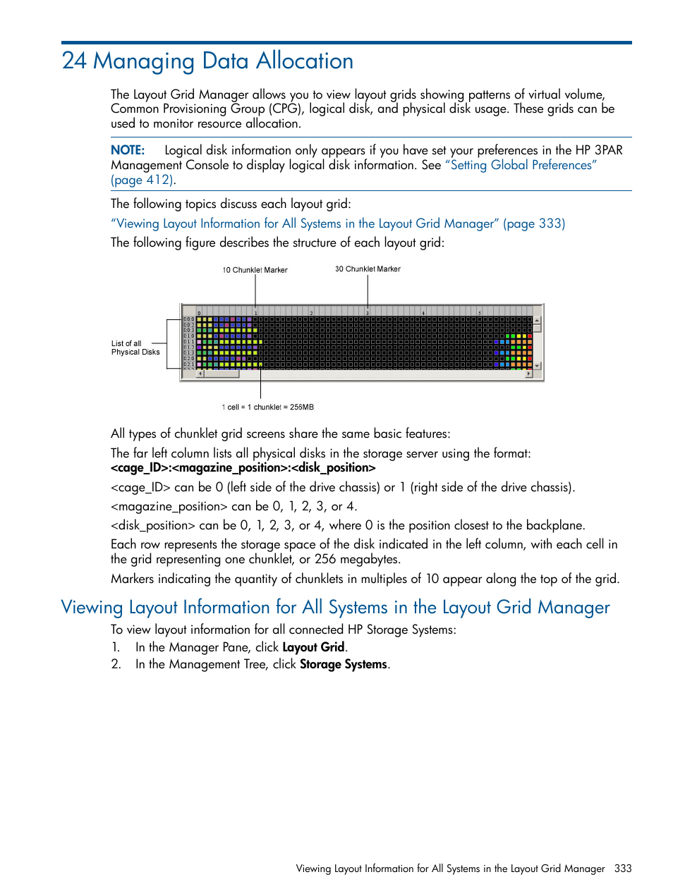 24 managing data allocation | HP 3PAR Operating System Software User Manual | Page 333 / 424