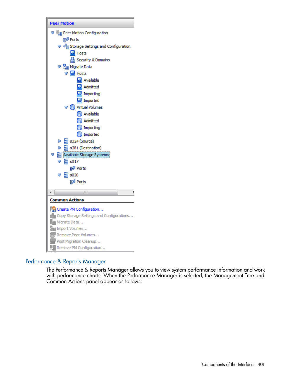 Performance & reports manager | HP 3PAR Operating System Software User Manual | Page 401 / 424