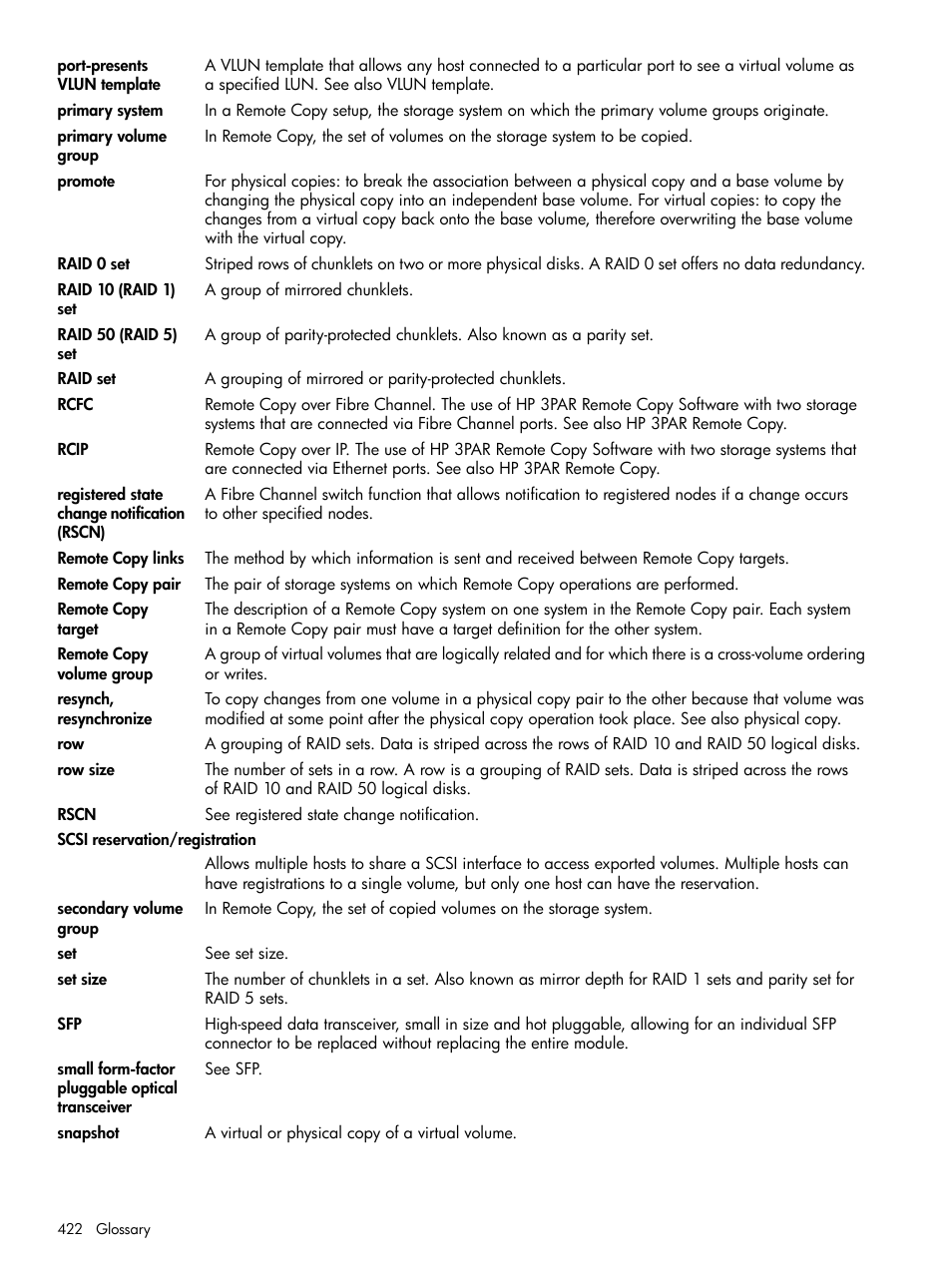 HP 3PAR Operating System Software User Manual | Page 422 / 424