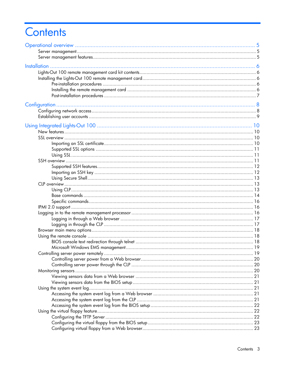 HP Lights-Out 100 Remote Management User Manual | Page 3 / 32