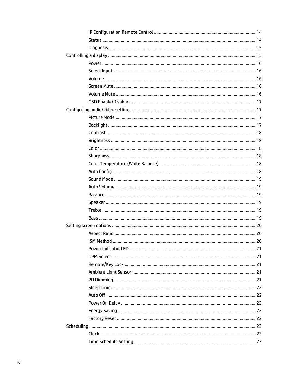 HP LD5535 55-inch LED Digital Signage Display User Manual | Page 4 / 41