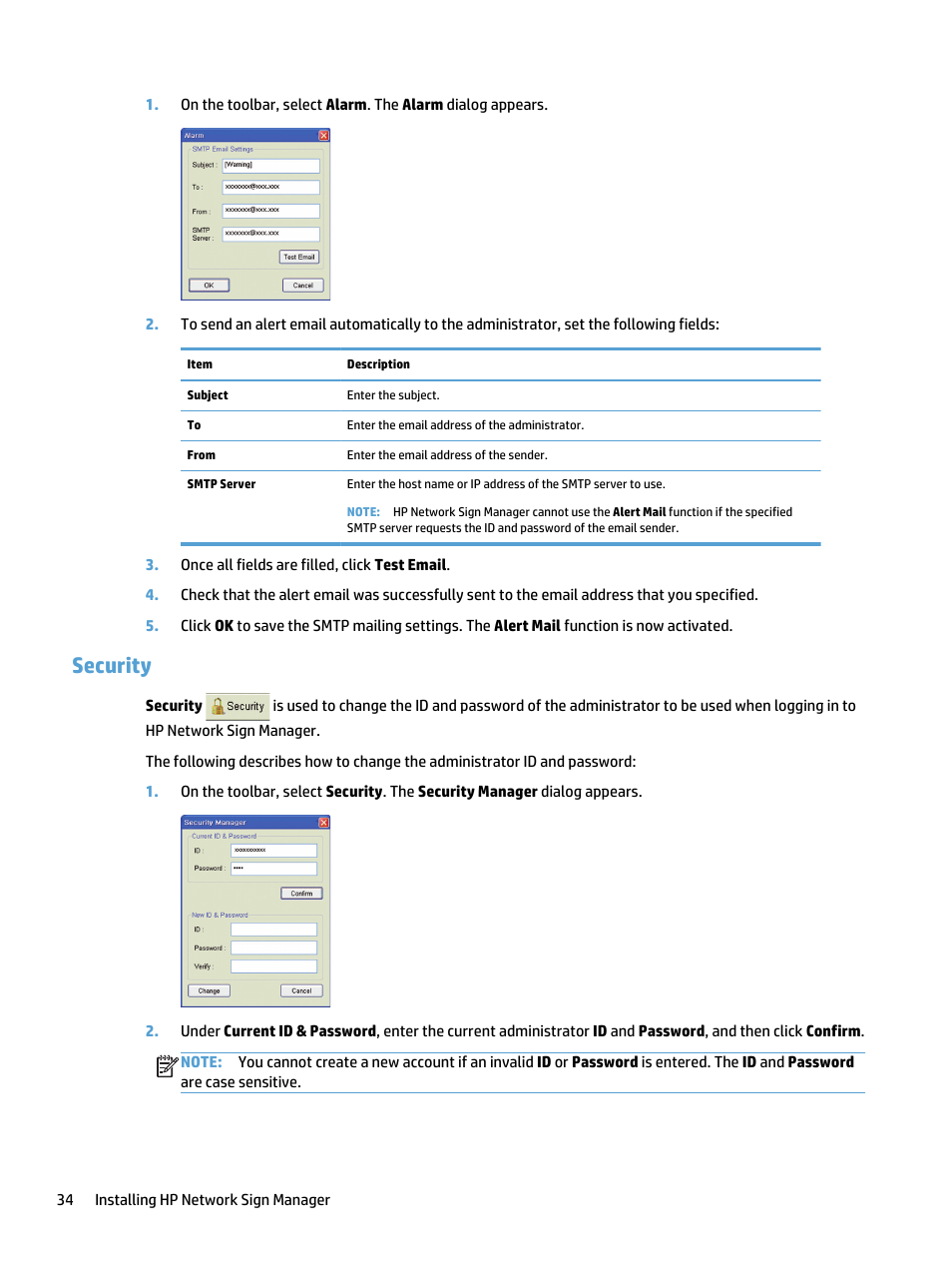 Security | HP LD5535 55-inch LED Digital Signage Display User Manual | Page 40 / 41