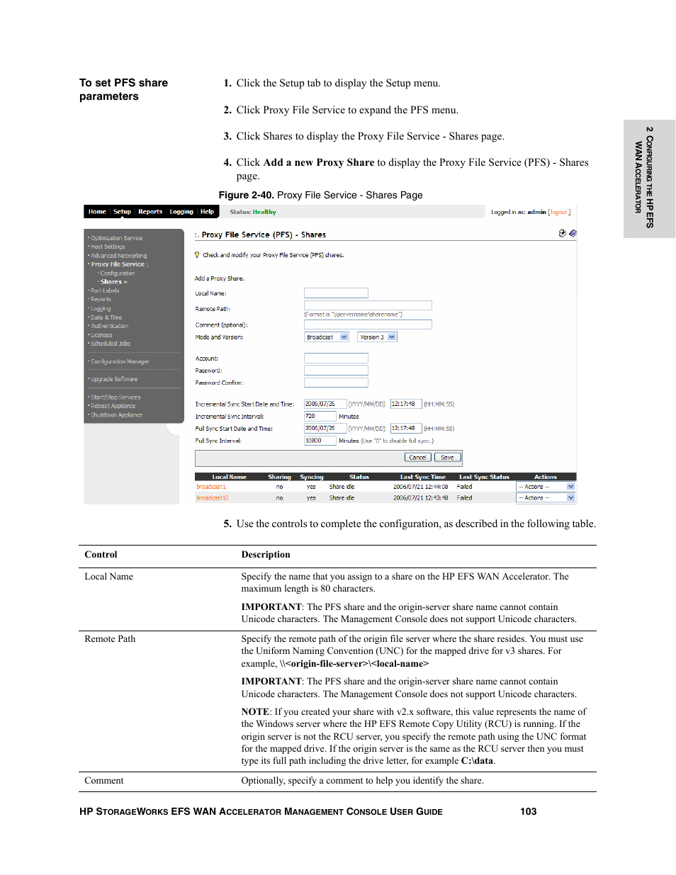 HP StorageWorks Enterprise File Services WAN Accelerator User Manual | Page 103 / 232