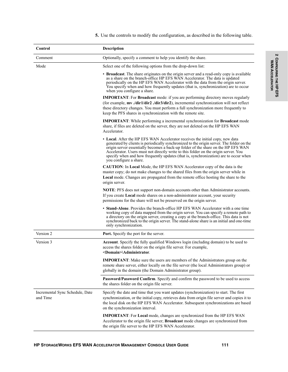 HP StorageWorks Enterprise File Services WAN Accelerator User Manual | Page 111 / 232