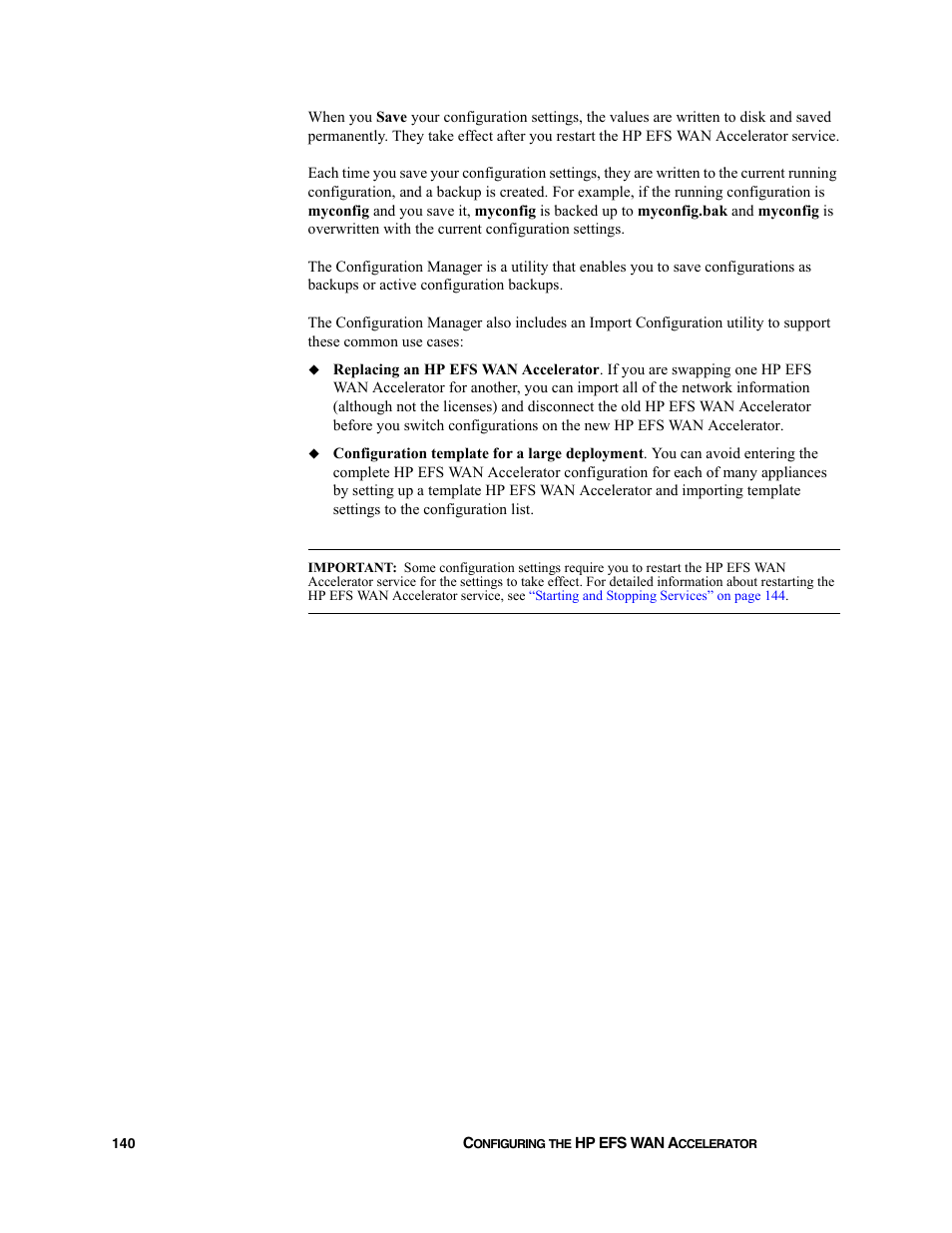 HP StorageWorks Enterprise File Services WAN Accelerator User Manual | Page 140 / 232