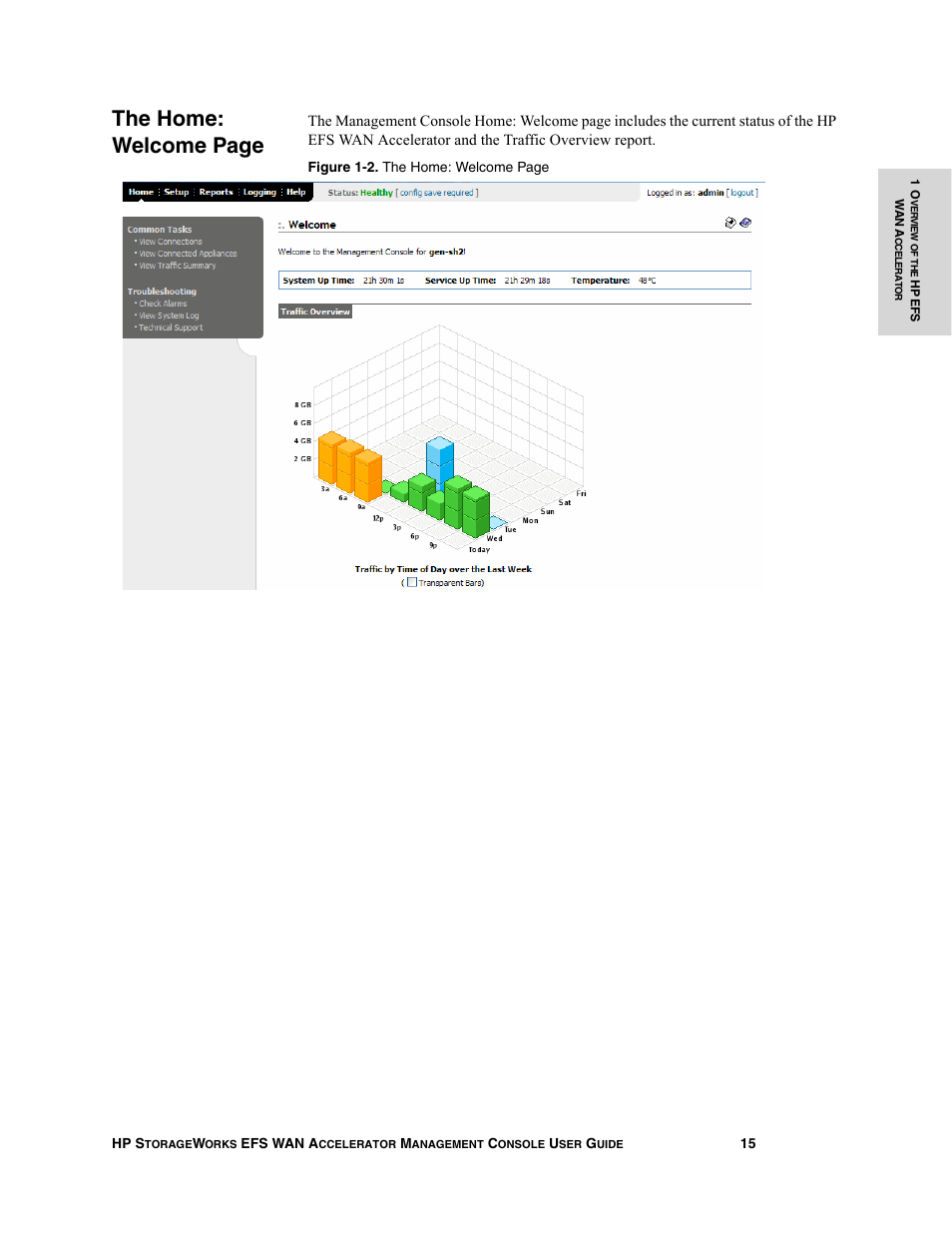 The home: welcome page | HP StorageWorks Enterprise File Services WAN Accelerator User Manual | Page 15 / 232