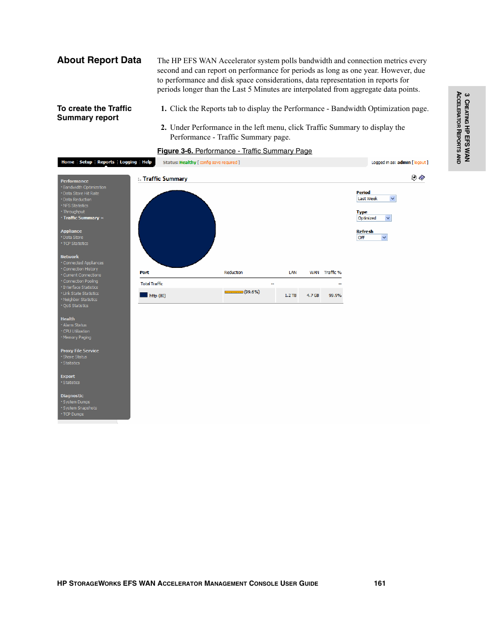 About report data | HP StorageWorks Enterprise File Services WAN Accelerator User Manual | Page 161 / 232