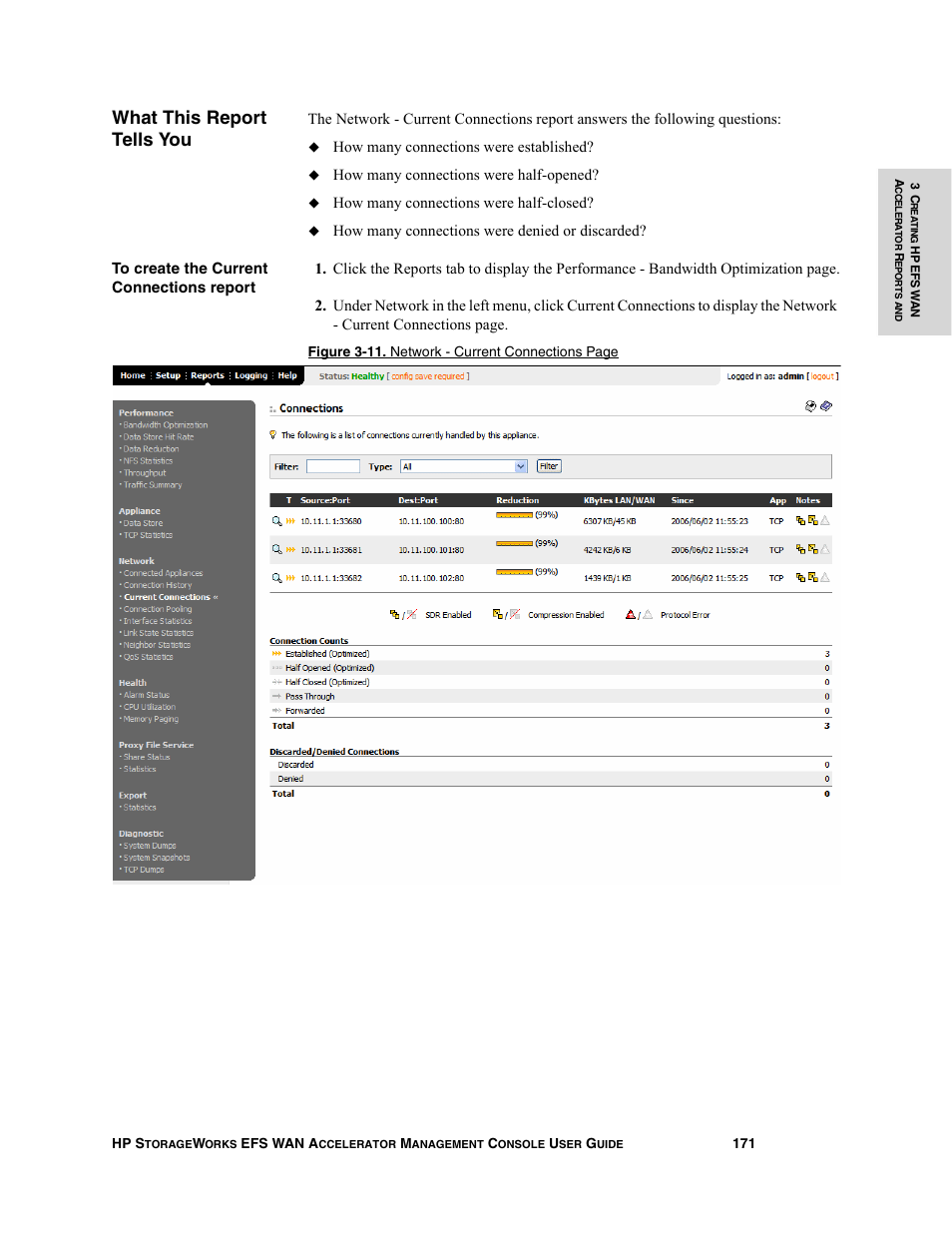 What this report tells you | HP StorageWorks Enterprise File Services WAN Accelerator User Manual | Page 171 / 232