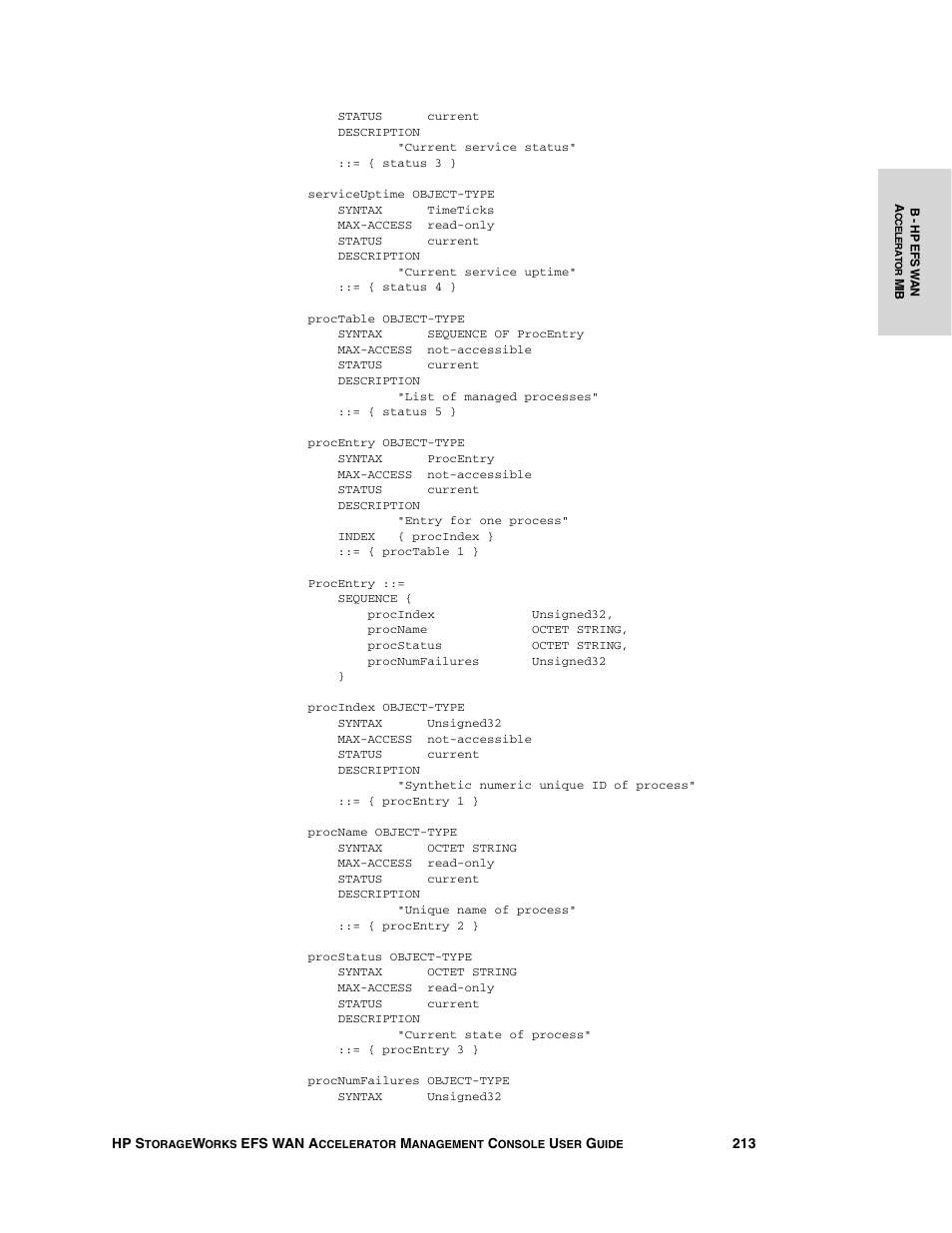 HP StorageWorks Enterprise File Services WAN Accelerator User Manual | Page 213 / 232