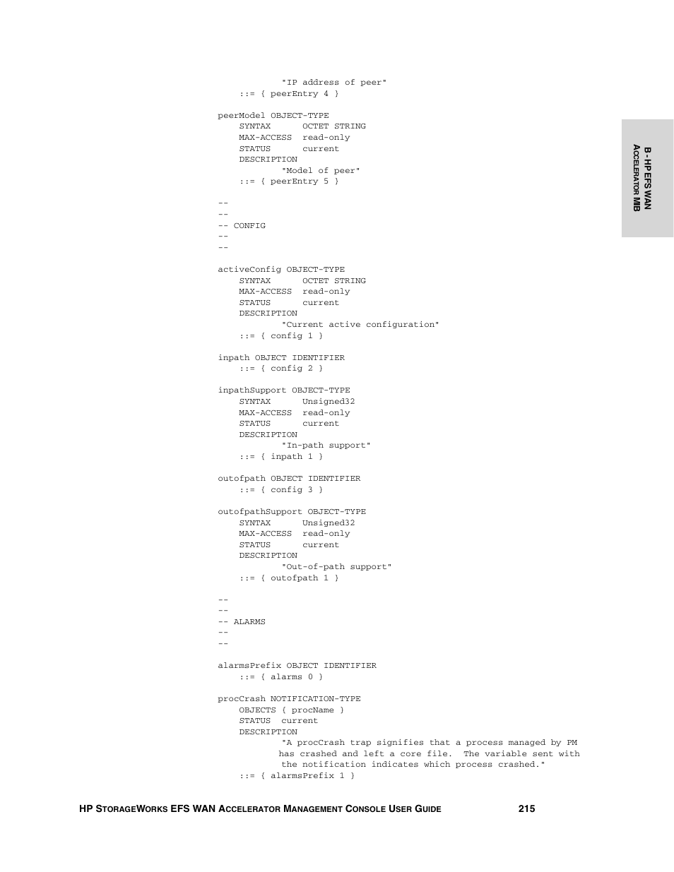 HP StorageWorks Enterprise File Services WAN Accelerator User Manual | Page 215 / 232