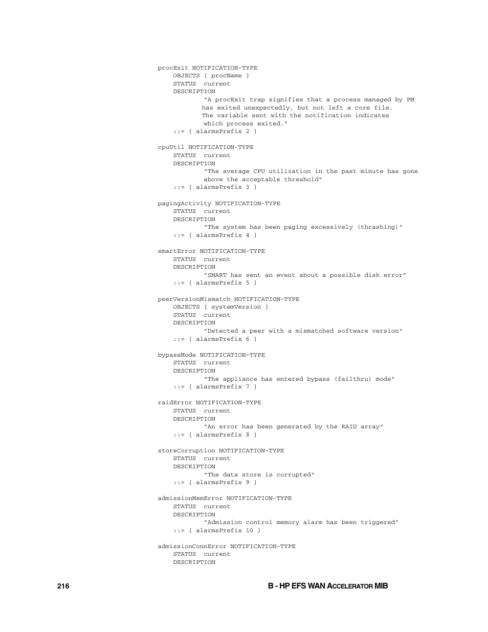 HP StorageWorks Enterprise File Services WAN Accelerator User Manual | Page 216 / 232