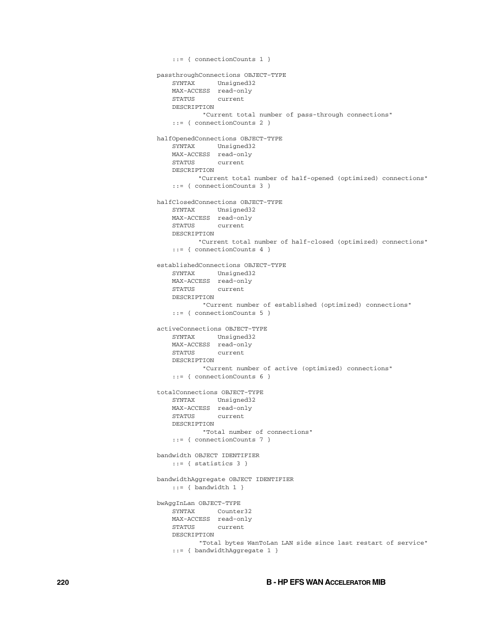 HP StorageWorks Enterprise File Services WAN Accelerator User Manual | Page 220 / 232