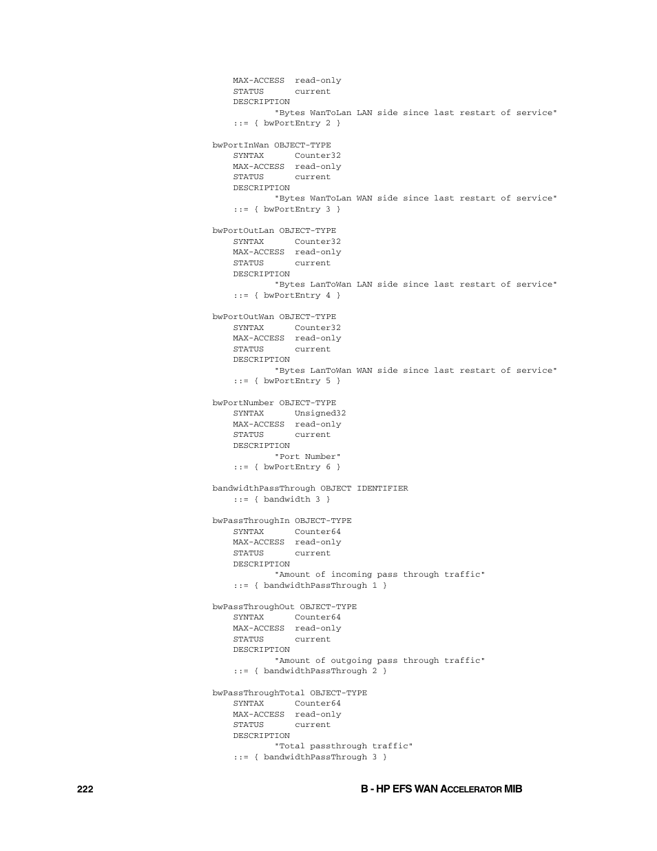 HP StorageWorks Enterprise File Services WAN Accelerator User Manual | Page 222 / 232
