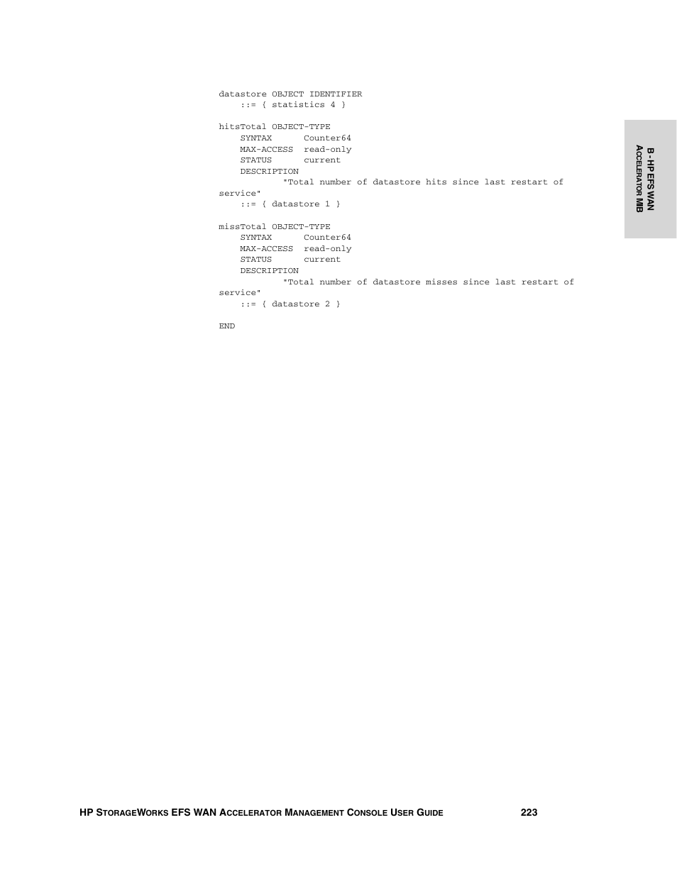 HP StorageWorks Enterprise File Services WAN Accelerator User Manual | Page 223 / 232