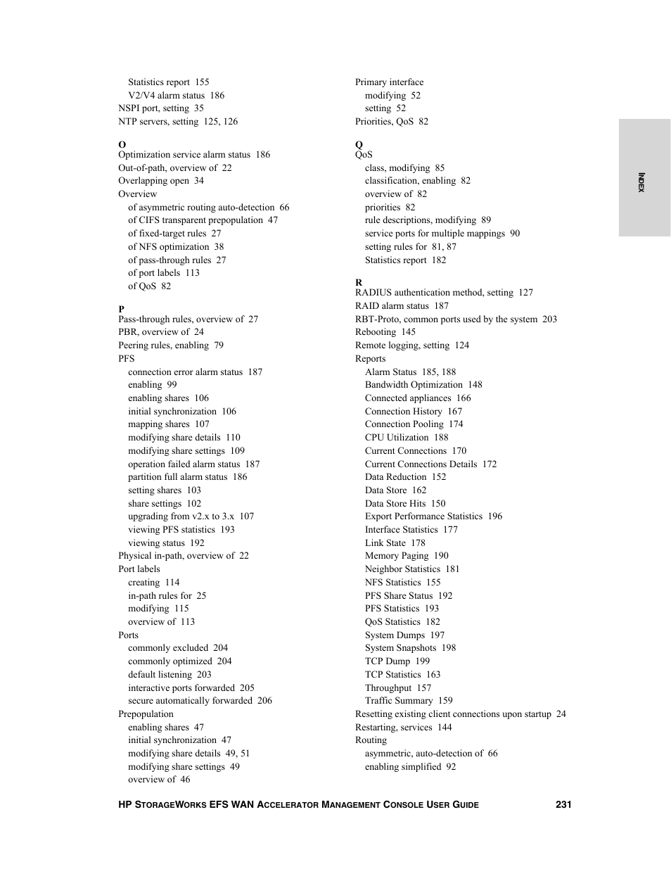 HP StorageWorks Enterprise File Services WAN Accelerator User Manual | Page 231 / 232