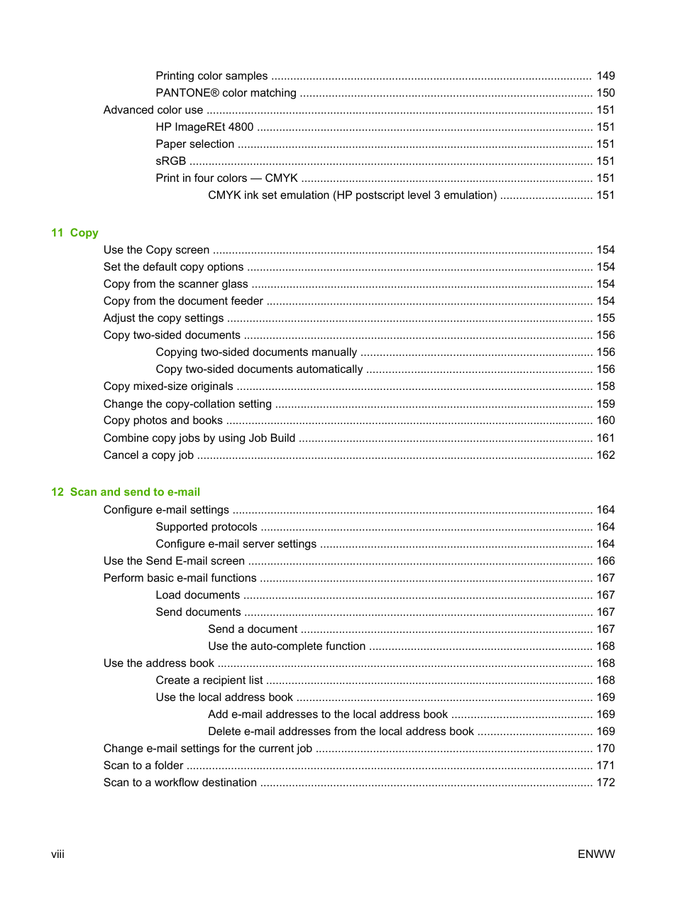 HP Color LaserJet CM6030CM6040 Multifunction Printer series User Manual | Page 10 / 338