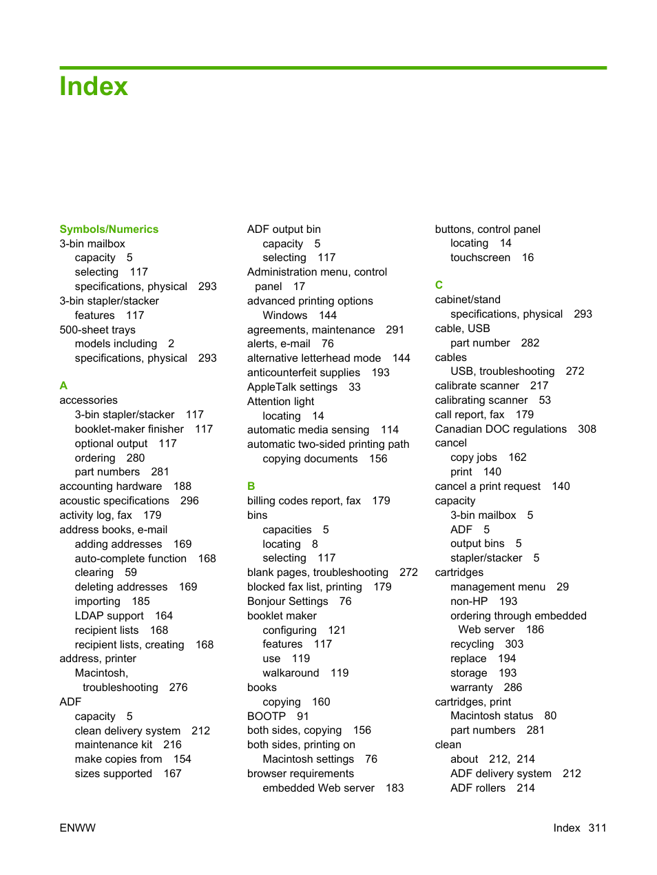 Index | HP Color LaserJet CM6030CM6040 Multifunction Printer series User Manual | Page 327 / 338
