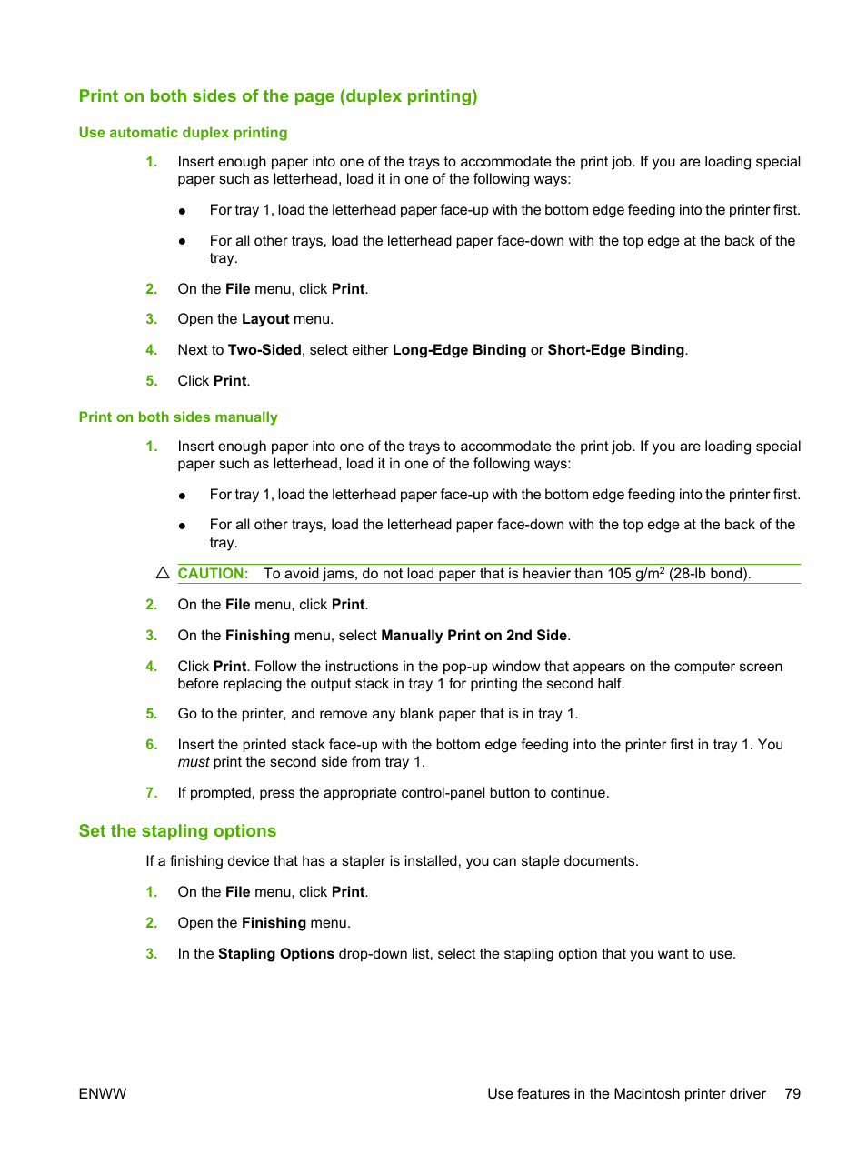 Set the stapling options | HP Color LaserJet CM6030CM6040 Multifunction Printer series User Manual | Page 95 / 338