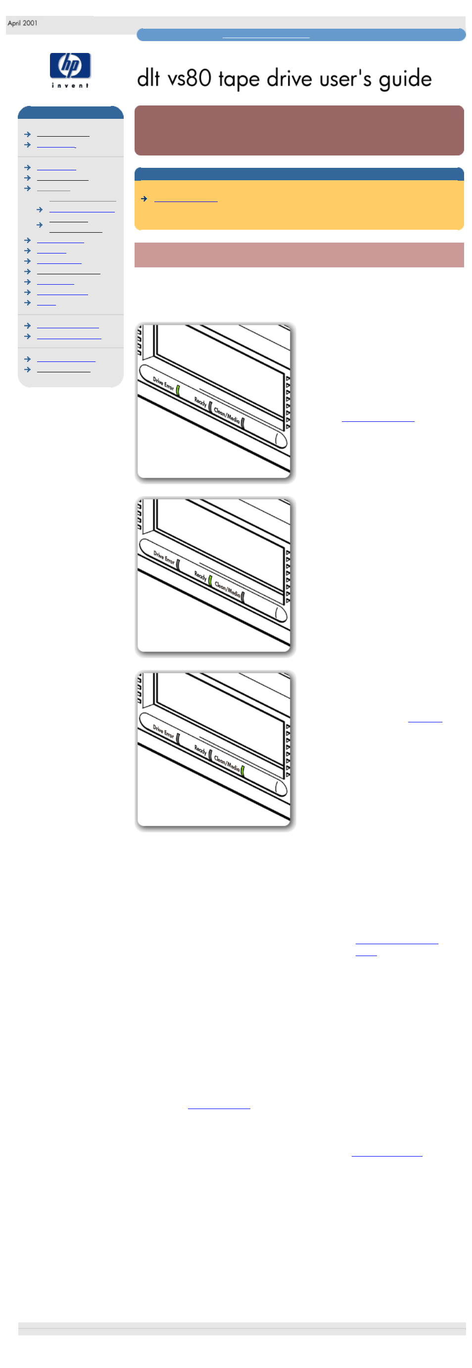 Front panel lights, Interpreting the front panel lights, The front panel lights | HP StorageWorks DLT VS80 Tape Drive User Manual | Page 11 / 79