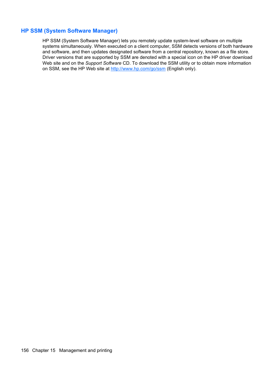 Hp ssm (system software manager) | HP ProBook 6555b Notebook-PC User Manual | Page 166 / 175