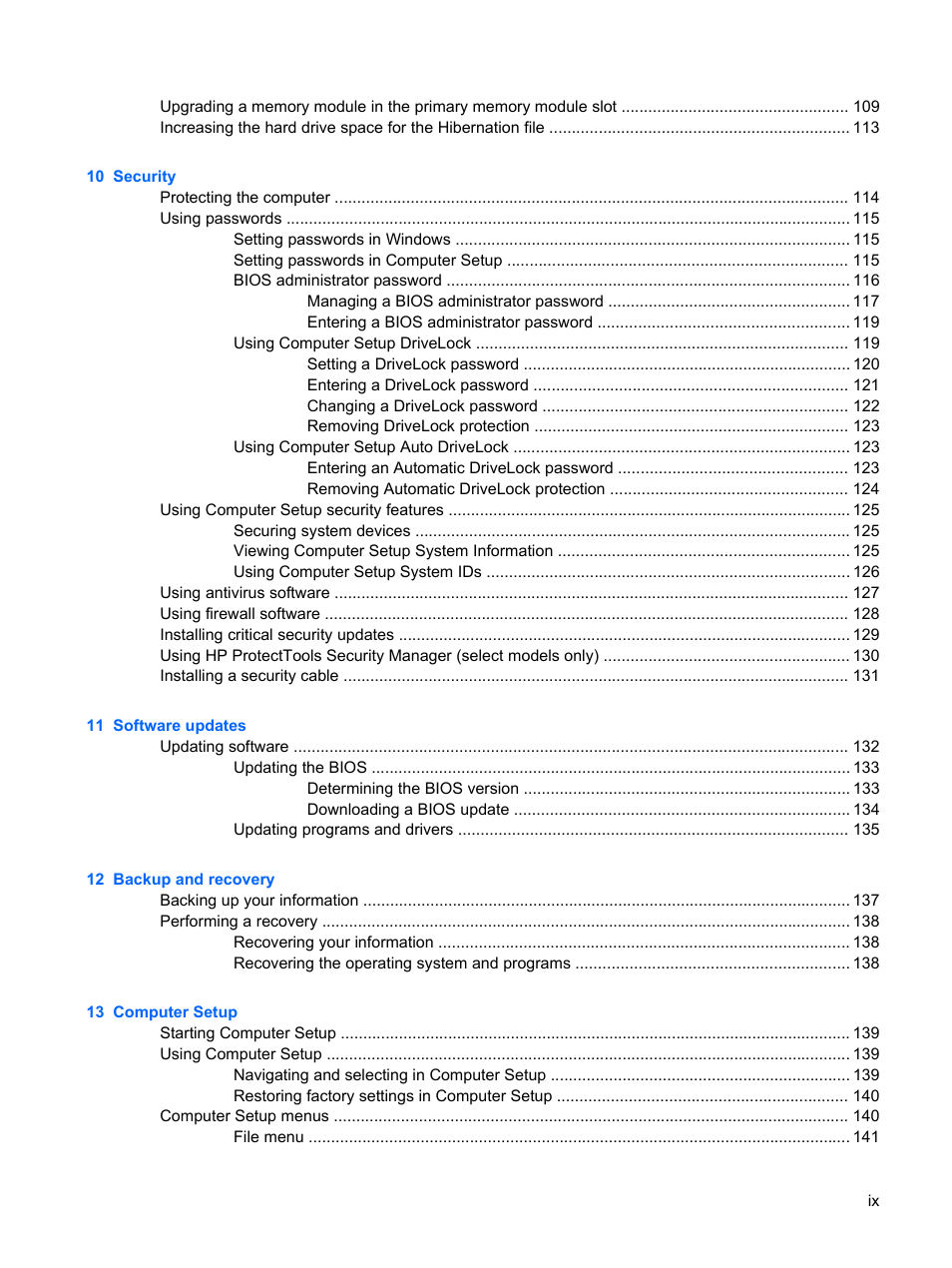 HP ProBook 6555b Notebook-PC User Manual | Page 9 / 175