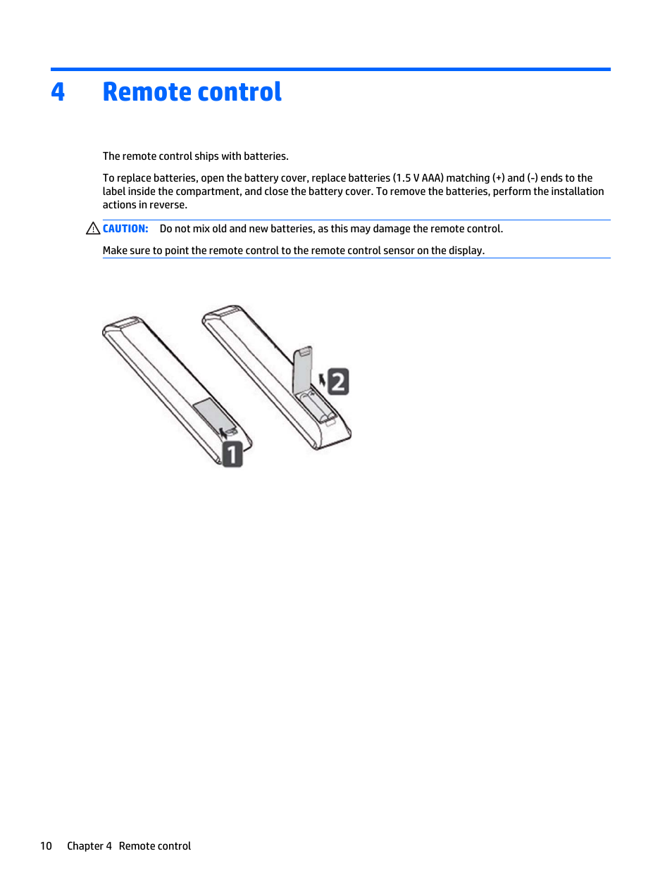 Remote control, 4 remote control, 4remote control | HP LD4235 41.92-inch LED Digital Signage Display User Manual | Page 20 / 111